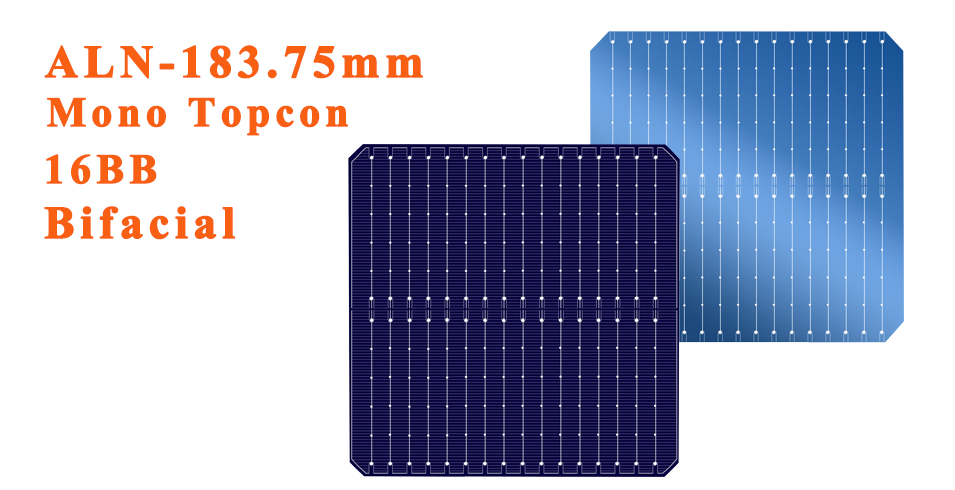 183.75mm 16bb mono topcon solar cells bifacial